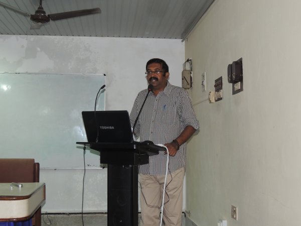 Dr. Nandakumar speaking at the pre-conference workshop~